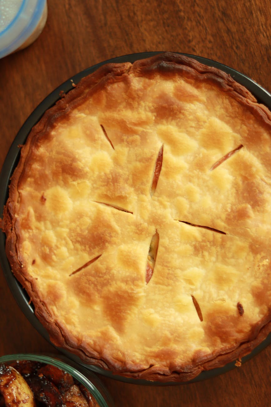 overhead shot of a pie